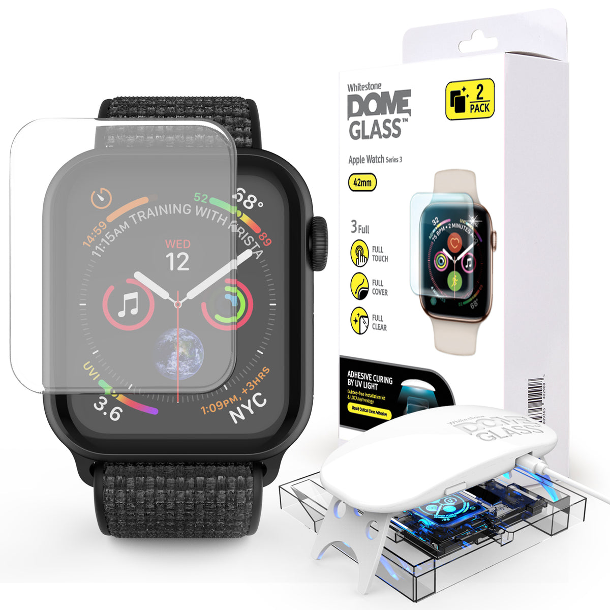 Apple watch series 3 glass screen protector sale