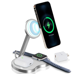 3 in 1 Wireless Samsung Charging Station with MagSafe for Samsung Galaxy  S23 Ultra, Samsung Watch 5 Pro, and Buds